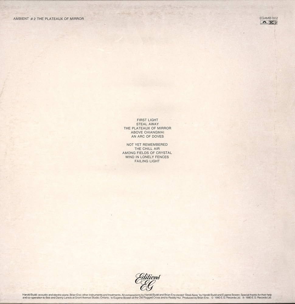 Amazon.co.jp: Ambient #2 The Plateaux Of Mirror: ミュージック